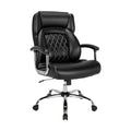 **Chaise de bureau ergonomique en cuir noir avec accoudoirs**