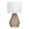 **Lampe de table en osier avec abat-jour blanc**